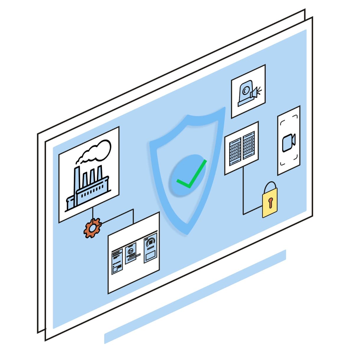 Digital security monitoring system with industrial facility protection
